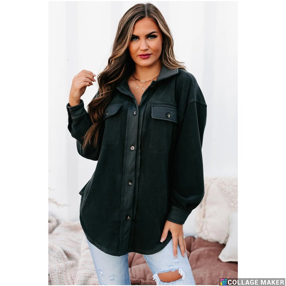 CALL IT COMFORT OVERSIZED FLEECE SHACKET